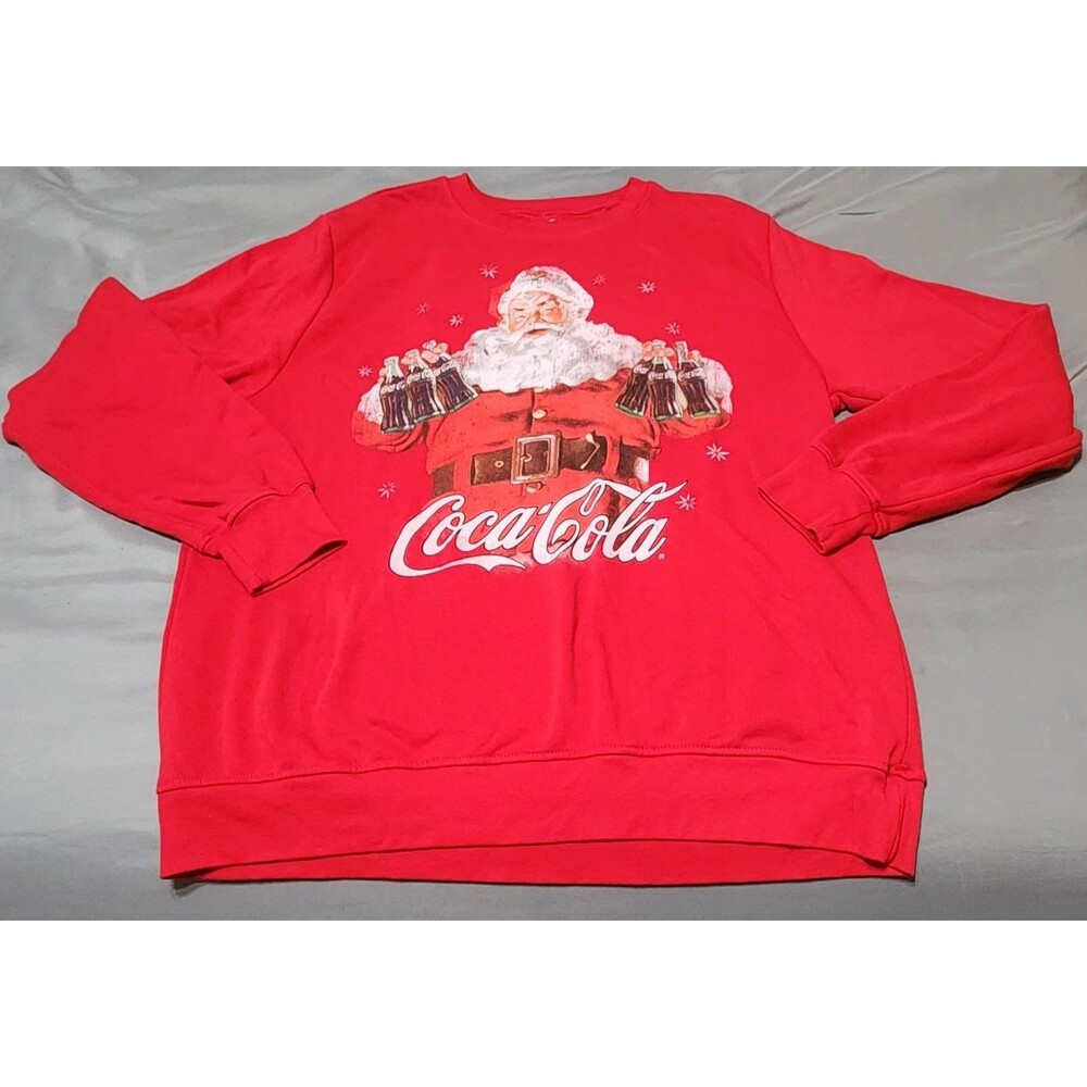 Coca Cola Christmas Santa Claus Sweatshirt Men's Size Large